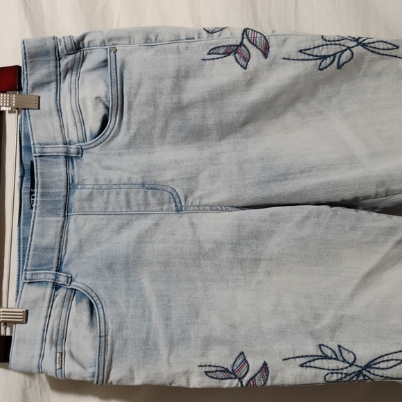 FDA French Dressing Embroidered Jeans W Colorful Leaves Sz.10 Gently Worn - Picture 2 of 14